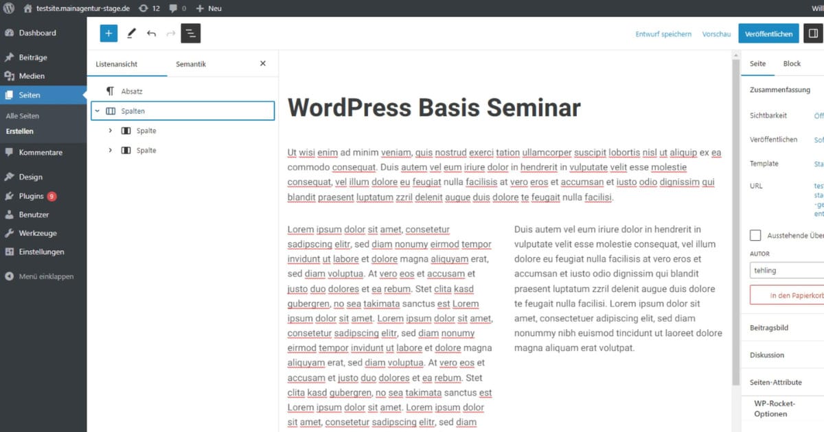 WordPress Basis Seminar
